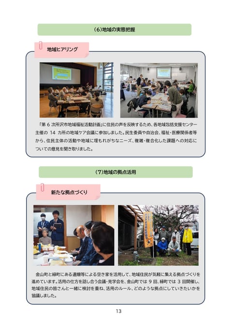 CSW報告書　地域ヒヤリング・地域の拠点づくり
