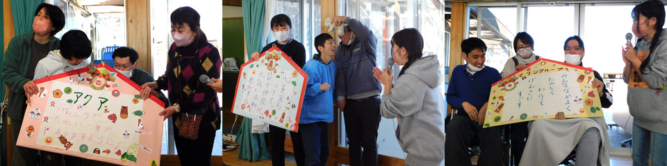 グループごとに作成した絵馬を発表